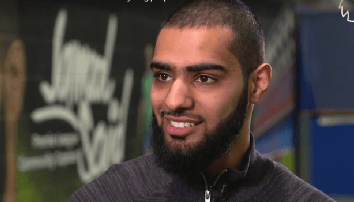 Young male student with beard